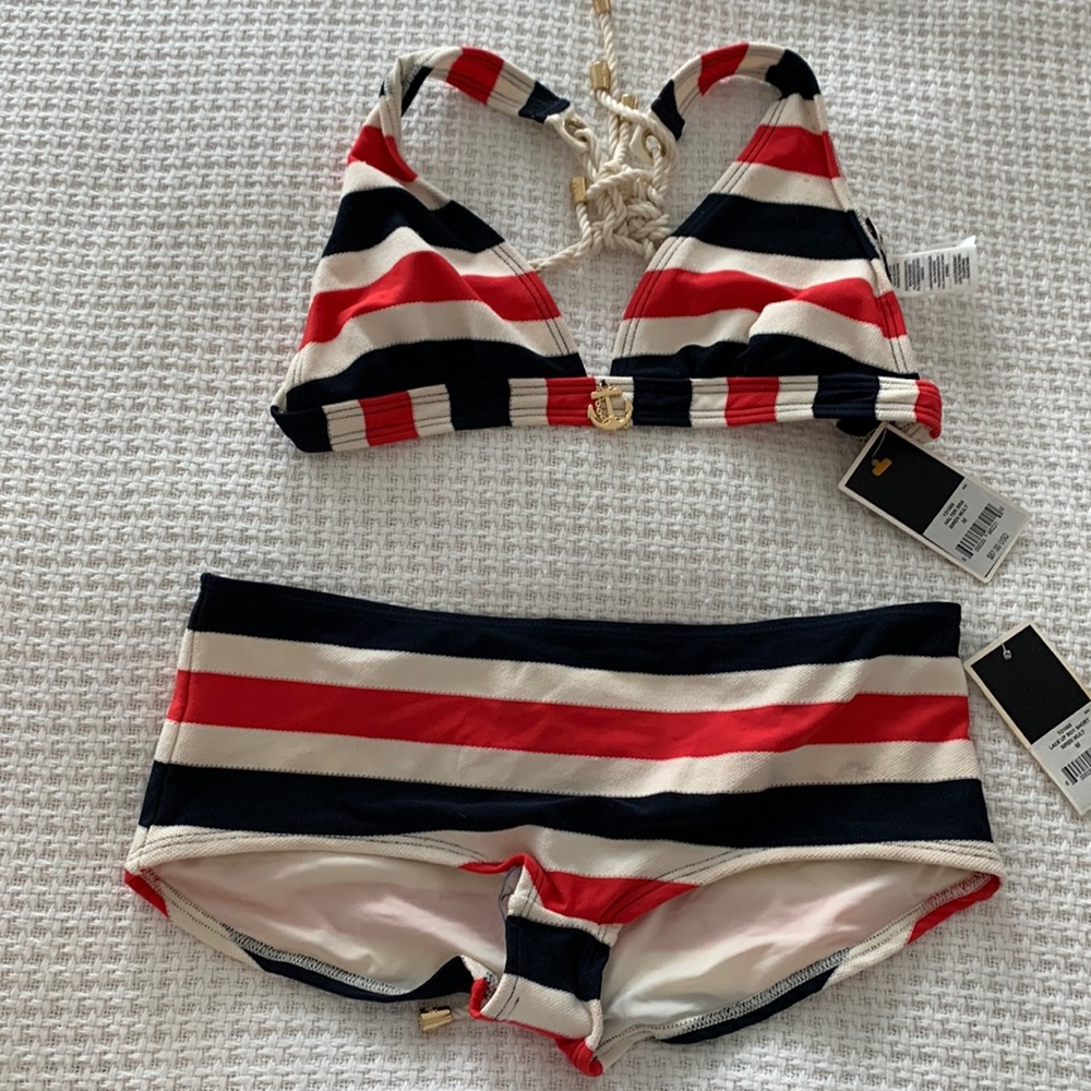 Juicy couture sailor siren bikini top and bottom medium